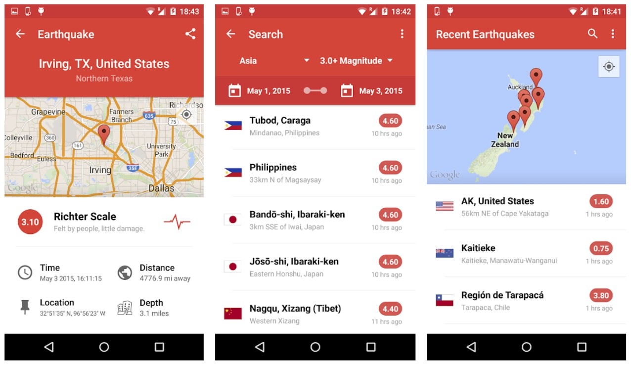 Aplikasi gempa bumi mencakup seluruh dunia lain My Earthquake Alerts