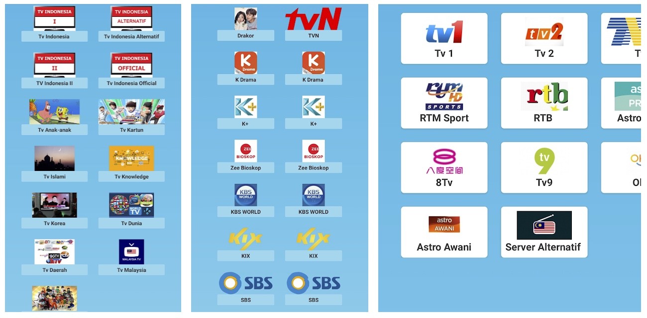 Tampilan TV Online Indonesia 2021