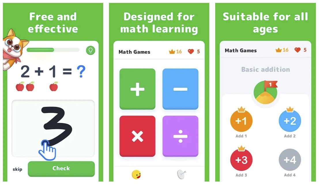 Tampilan dan fitur Simple Math Learn Add Subtract Math Games